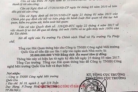 Cảnh báo về hành vi giả mạo danh nghĩa Tổng cục Hải quan