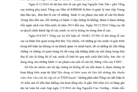 Trung tâm Đào tạo, bồi dưỡng (Tổng cục DS-KHHGĐ): Có bao che cho cán bộ sai phạm?