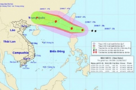 Bão Hato giật cấp 11 đang áp sát Biển Đông