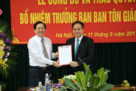 Bộ Nội vụ bổ nhiệm nhân sự làm Trưởng ban Ban Tôn giáo Chính phủ