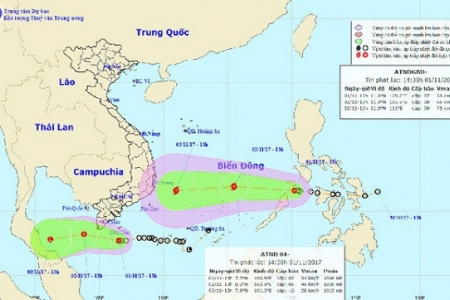 Vùng biển phía Nam: Áp thấp mạnh lên thành bão số 12