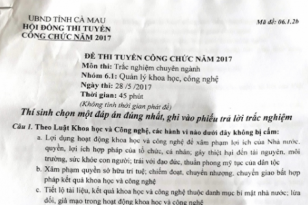 Cà Mau: Hàng loạt cán bộ để lộ đề thi công chức bị kỷ luật