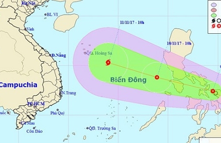 Cơn bão số 13: Miền Trung có khả năng hứng chịu