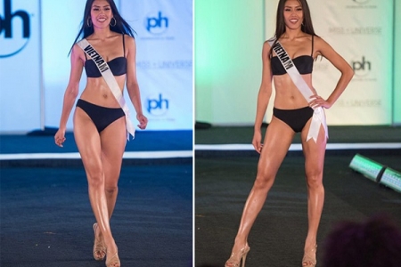 Nguyễn Thị Loan khoe đường cong bốc lửa trong đêm bán kết Miss Universe 2017