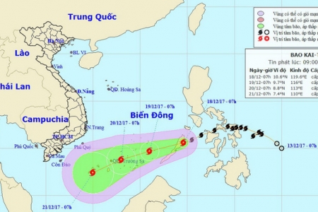 Bão Kai-tak sắp vào biển Đông, miền Bắc rét đậm