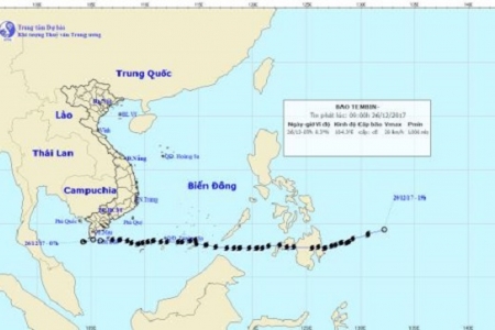 Bão số 16 - Tembin suy yếu thành áp thấp trên biển phía nam Cà Mau