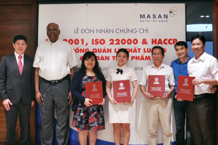 Masan Nutri-Science nhận chứng chỉ ISO 9001, ISO 22000 và HACCP cho 12 nhà máy thức ăn chăn nuôi