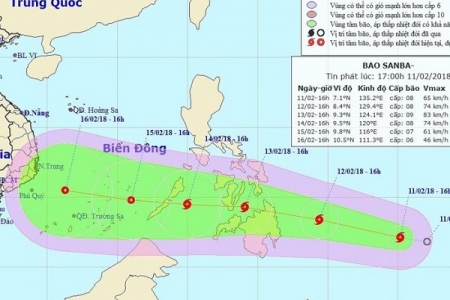 Công điện khẩn ứng phó với cơn bão Sanba