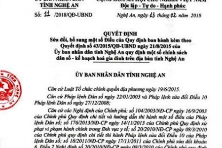 Nghệ An: Sinh con thứ 3 không được xét danh hiệu “Gia đình văn hóa”