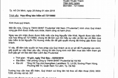 Vụ giám đốc văn phòng Prudential bị tố giả mạo chữ ký: Công ty bảo hiểm chờ khách hàng hợp tác