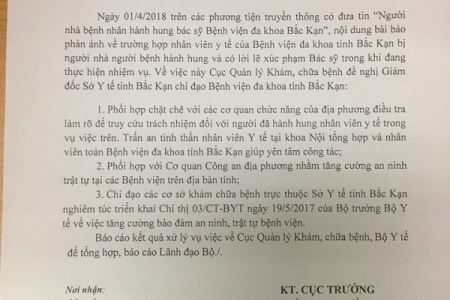 Bộ Y tế đề nghị truy cứu trách nhiệm đối với người đã hành hung bác sĩ và điều dưỡng