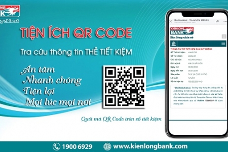 Kienlongbank: Áp dụng Kiểm tra tiền gửi tiết kiệm bằng QR code