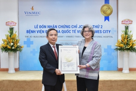 Vinmec Times City nhận chứng chỉ chất lượng quốc tế JCI lần thứ 2