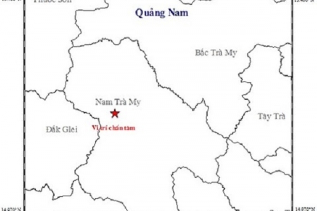 Quảng Nam: Lại xảy ra động đất ở khu vực huyện Nam Trà My