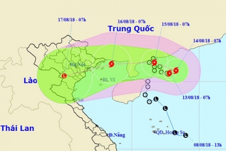 Bão số 4 - Bebinca hướng vào vịnh Bắc Bộ, miền Bắc mưa lớn