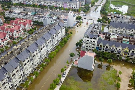 Hà Nội: Làng biệt thự triệu đô chuẩn bị ứng phó với bão số 4