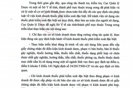 Bộ Y tế yêu cầu tăng cường công tác quản lý thuốc chứa dược chất gây nghiện