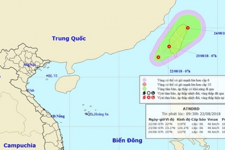 Áp thấp xuất hiện ở rìa Biển Đông