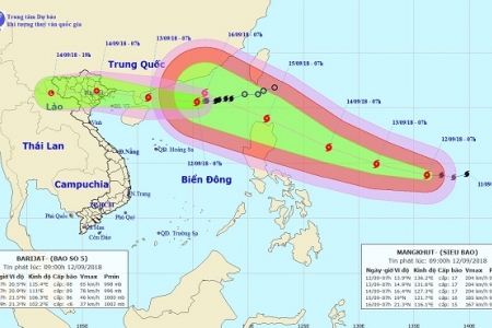 Công điện chỉ đạo ứng phó Bão số 5 và siêu bão Mangkhut