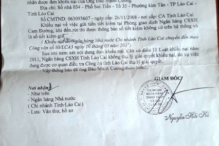 Tiền gửi “bỗng dưng bốc hơi” tại ngân hàng CSXH Lào Cai – Bài 2: Ai chịu trách nhiệm?