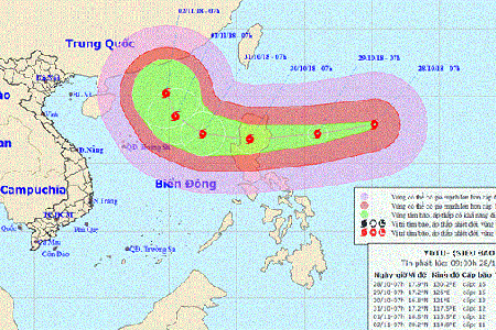 Công điện chỉ đạo ứng phó siêu bão Yutu gần Biển Đông