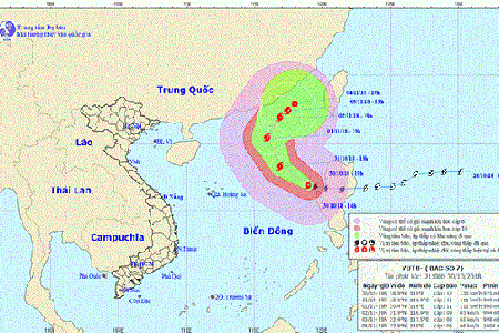 Bão Yutu đi vào Biển Đông, trở thành cơn bão số 7