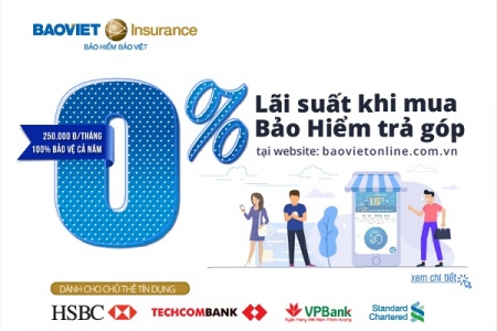 Bảo hiểm Bảo Việt ưu đãi mua bảo hiểm trả góp 0%