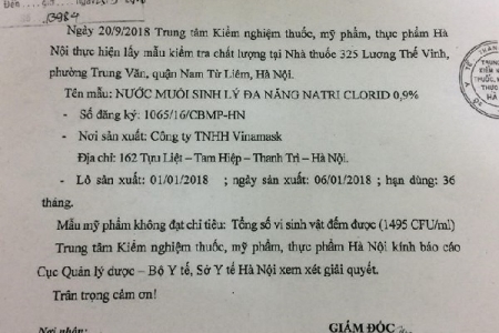 Công ty TNHH Vinamask: Thiếu minh bạch thông tin về các sản phẩm bị đình chỉ, thu hồi?