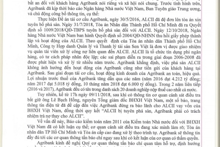 “Việc phá sản ALCII không ảnh hưởng đến hoạt động của Agribank”!