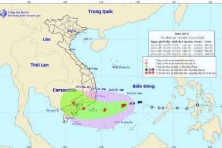 Bão số 9 mạnh dần lên, gió giật cấp 12