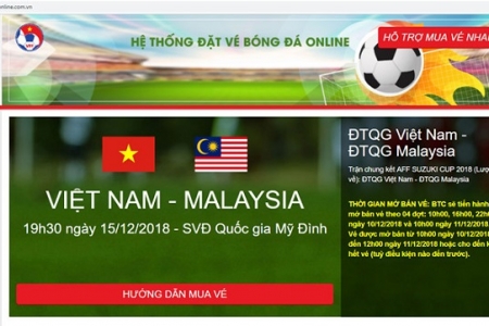 Xuất hiện website giả mạo bán vé chung kết lượt về AFF Cup 2018