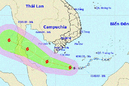 Hoàn lưu bão số 1 sẽ gây mưa to ở khu vực miền Đông Nam Bộ