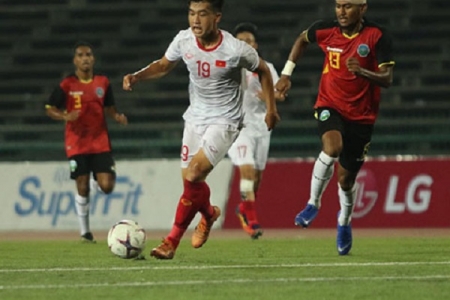 Thắng đậm U22 Timor Leste, U22 Việt Nam giành vé vào bán kết