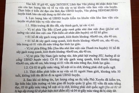 Hà Nội: Cần làm rõ việc cán bộ huyện Phú Xuyên đào hố, chôn đá, yểm bùa tại trụ sở