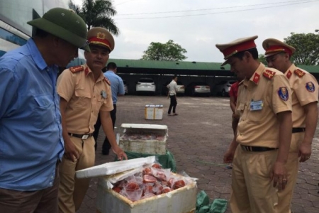 Hà Tĩnh: Hơn 200 kg thịt lợn không rõ nguồn gốc xuất xứ trên xe khách