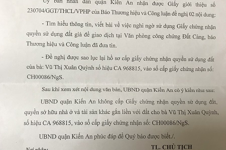 Tiếp bài Hải Phòng: Sử dụng “bìa đỏ” giả để giao dịch bị phát giác