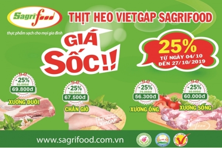 Sagrifood giảm giá sốc 25% từ 4 - 27/10/2019