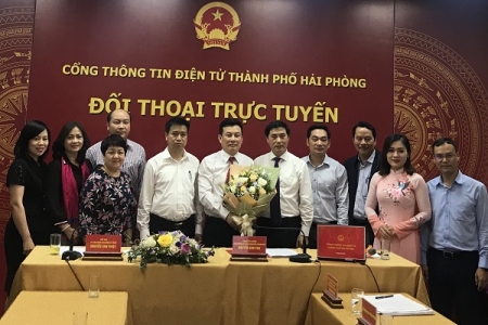 Chủ tịch UBND quận Lê Chân đối thoại trực tuyến về kết quả thực hiện Nghị quyết 05/2018/NQ-HĐND