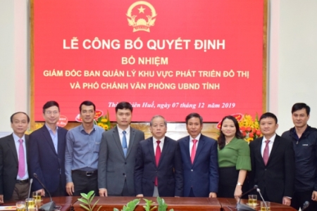 Thừa Thiên Huế: Bổ nhiệm nhân sự mới Ban Quản lý Khu vực phát triển và Văn phòng UBND tỉnh