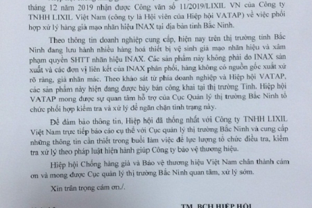 Tăng cường kiểm tra hàng hóa giả mạo nhãn hiệu vệ sinh INAX