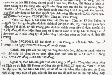 Tiếp bài, Công ty CP Công trình công cộng và dịch vụ du lịch Hải Phòng: Đừng để vụ việc “chìm xuồng”