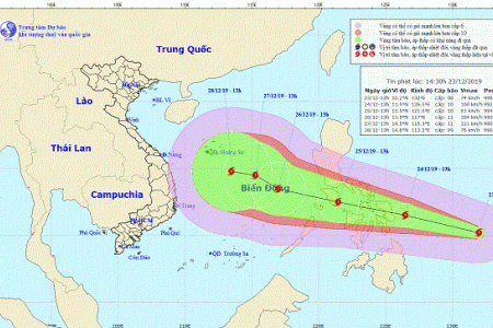 Xuất hiện bão gần Biển Đông