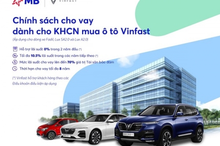 Siêu ưu đãi khi vay vốn tại MB mua ô tô Vinfast