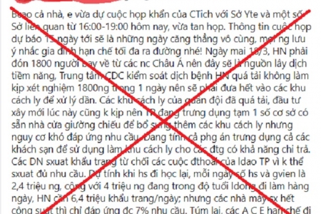 Hà Nội: Thông tin các khu cách ly tập trung Covid-19 bị quá tải là không chính xác