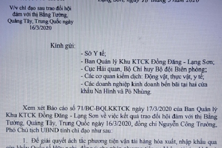 Lạng Sơn: Thông quan hàng hóa XNK cặp cửa khẩu Na Hình - Kéo Ái và Pò Nhùng - Dầu Ái từ ngày mai