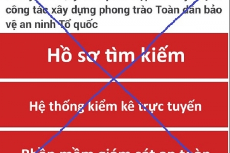Giả mạo Cổng TTĐT Bộ Công an để thu thập thông tin cá nhân