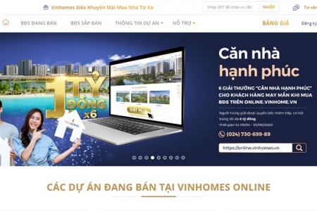 VINHOMES ra mắt sàn giao dịch bất động sản trực tuyến