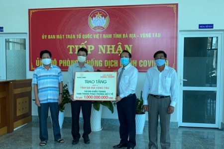 Bà Rịa - Vũng Tàu: Tập đoàn Hưng Thịnh ủng hộ 100.000 khẩu trang phòng, chống dịch Covid - 19