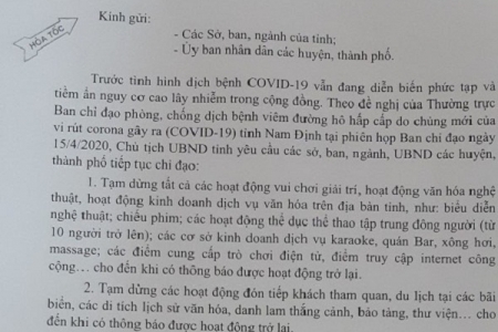 Nam ĐỊnh: Tiếp tục thực hiện các biện pháp phòng chống dịch COVID-19