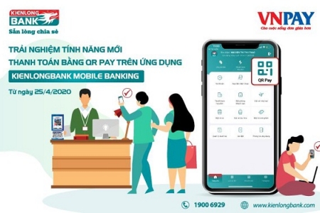 Kienlongbank Mobile Banking thêm tính năng thanh toán QR Pay trên ứng dụng di động